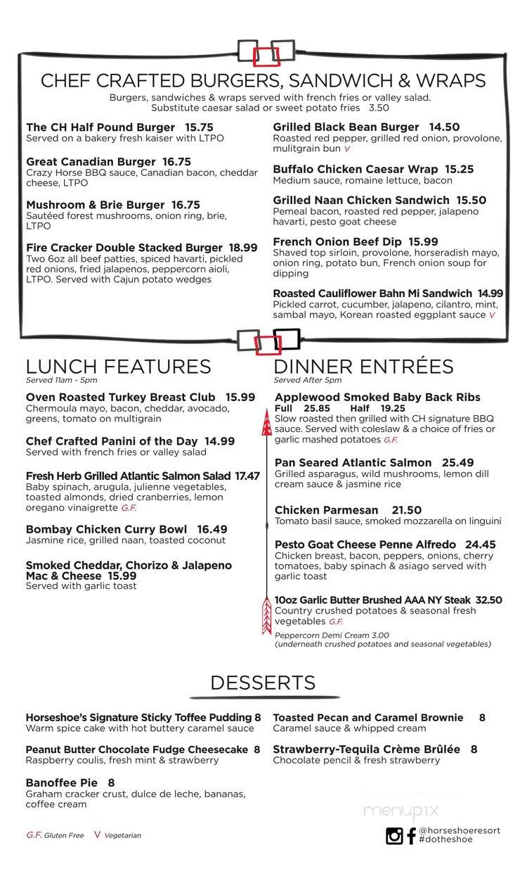 Crazy Horse Restaurant - Barrie, ON menu_pic