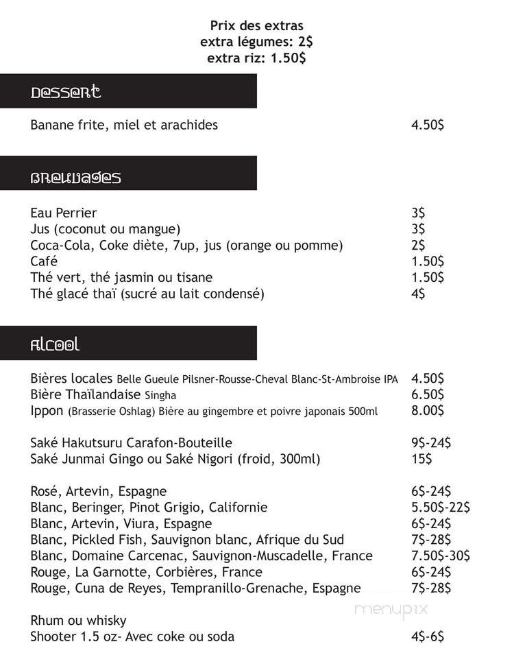 Le Tuktuk - Montreal, QC menu_pic