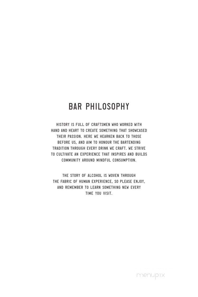 Proof Cocktail Bar - Calgary, AB menu_pic