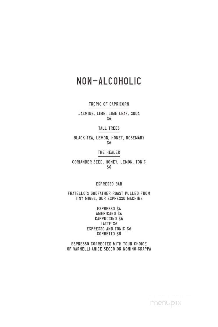 Proof Cocktail Bar - Calgary, AB menu_pic