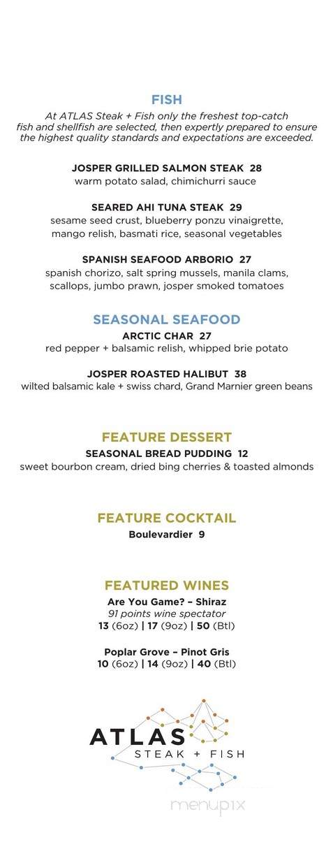 Atlas Steak + Fish - Edmonton, AB menu_pic