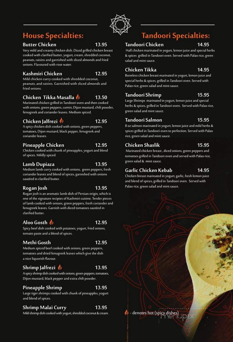 Flavours of India - Kingston, ON menu_pic