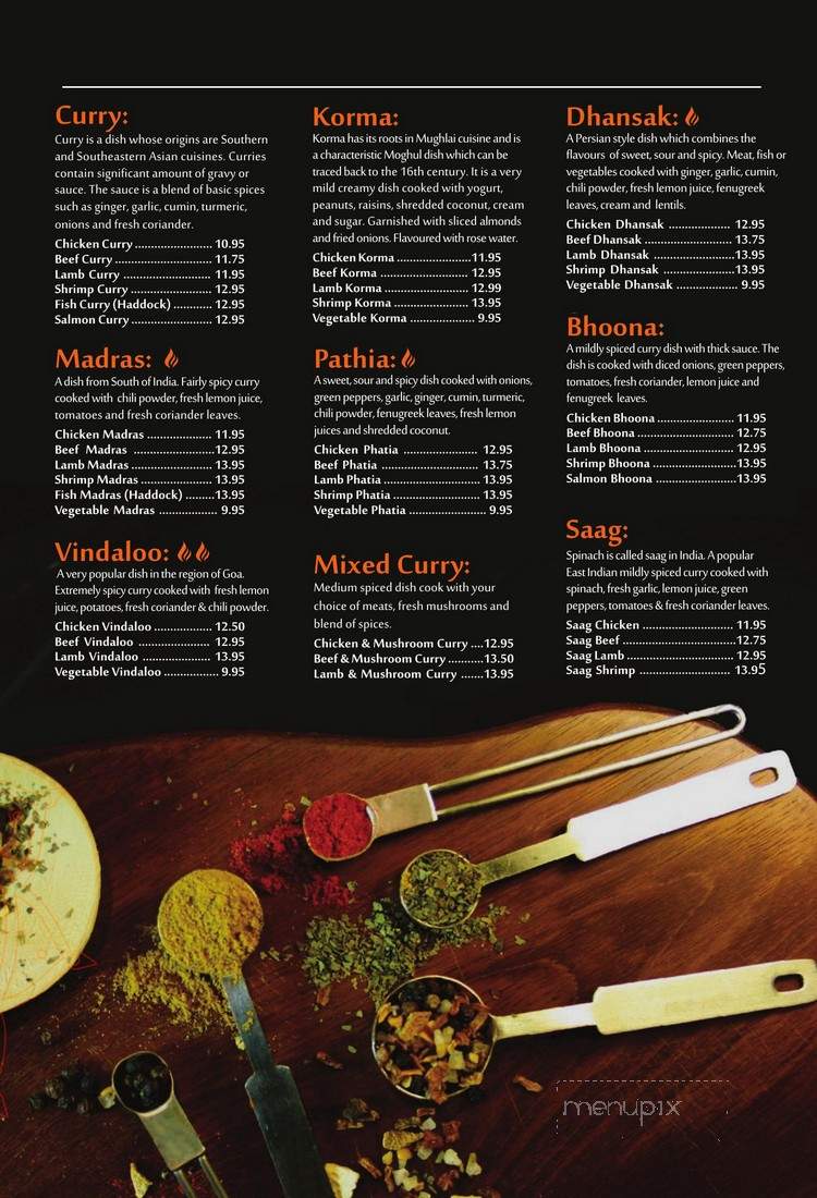 Flavours of India - Kingston, ON menu_pic