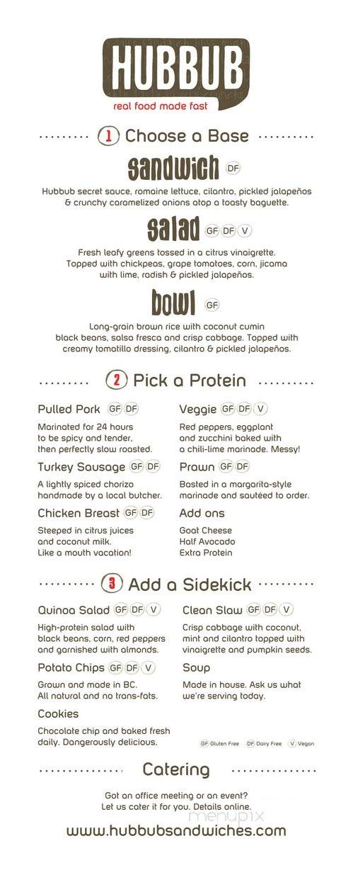 Hubbub - Vancouver, BC menu_pic