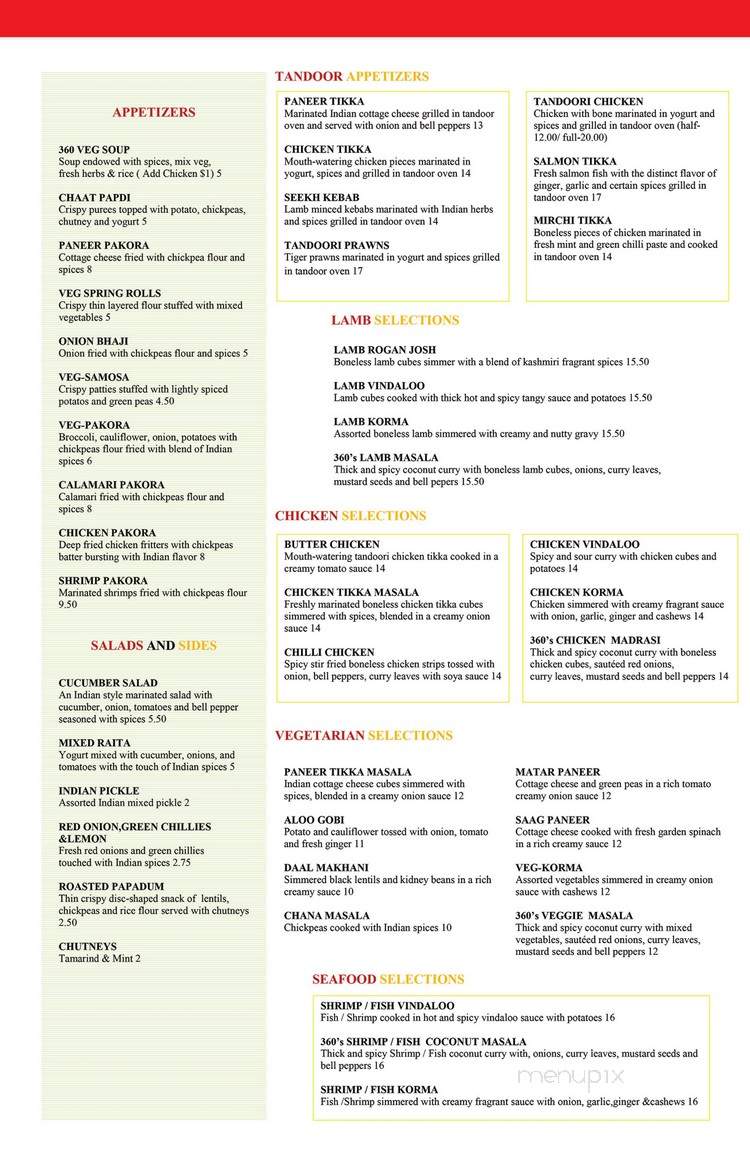 India 360 - Stouffville, ON menu_pic