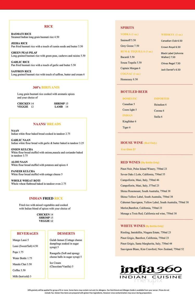 India 360 - Stouffville, ON menu_pic