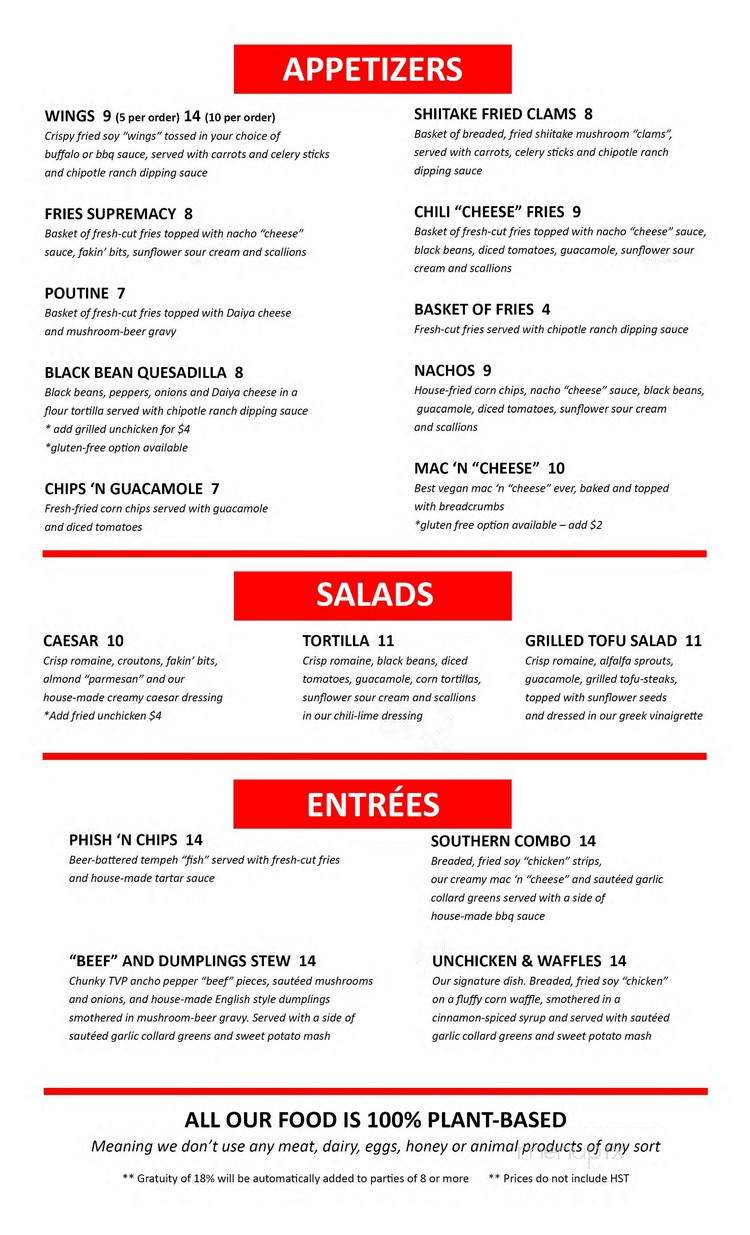 The Hogtown Vegan - Toronto, ON menu_pic