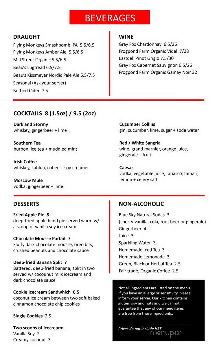 The Hogtown Vegan - Toronto, ON menu_pic