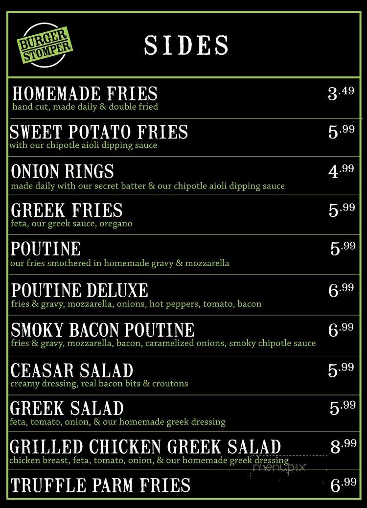 Burger Stomper - Toronto, ON menu_pic