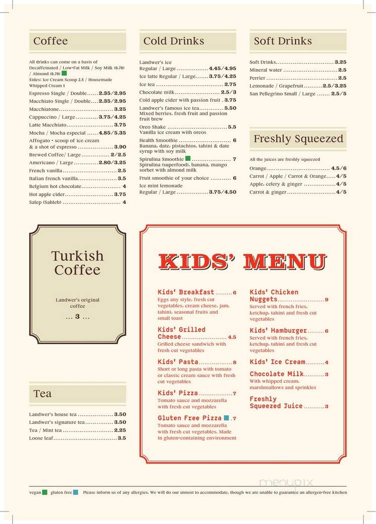 Cafe Landwer - Maple, ON menu_pic