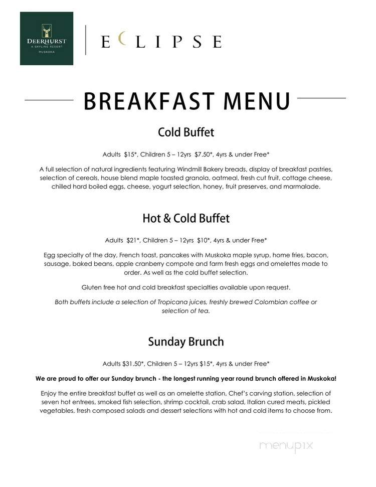 Eclipse - Huntsville, ON menu_pic