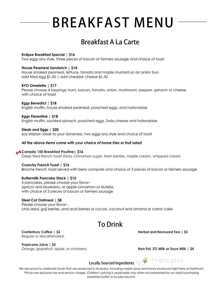 Eclipse - Huntsville, ON menu_pic