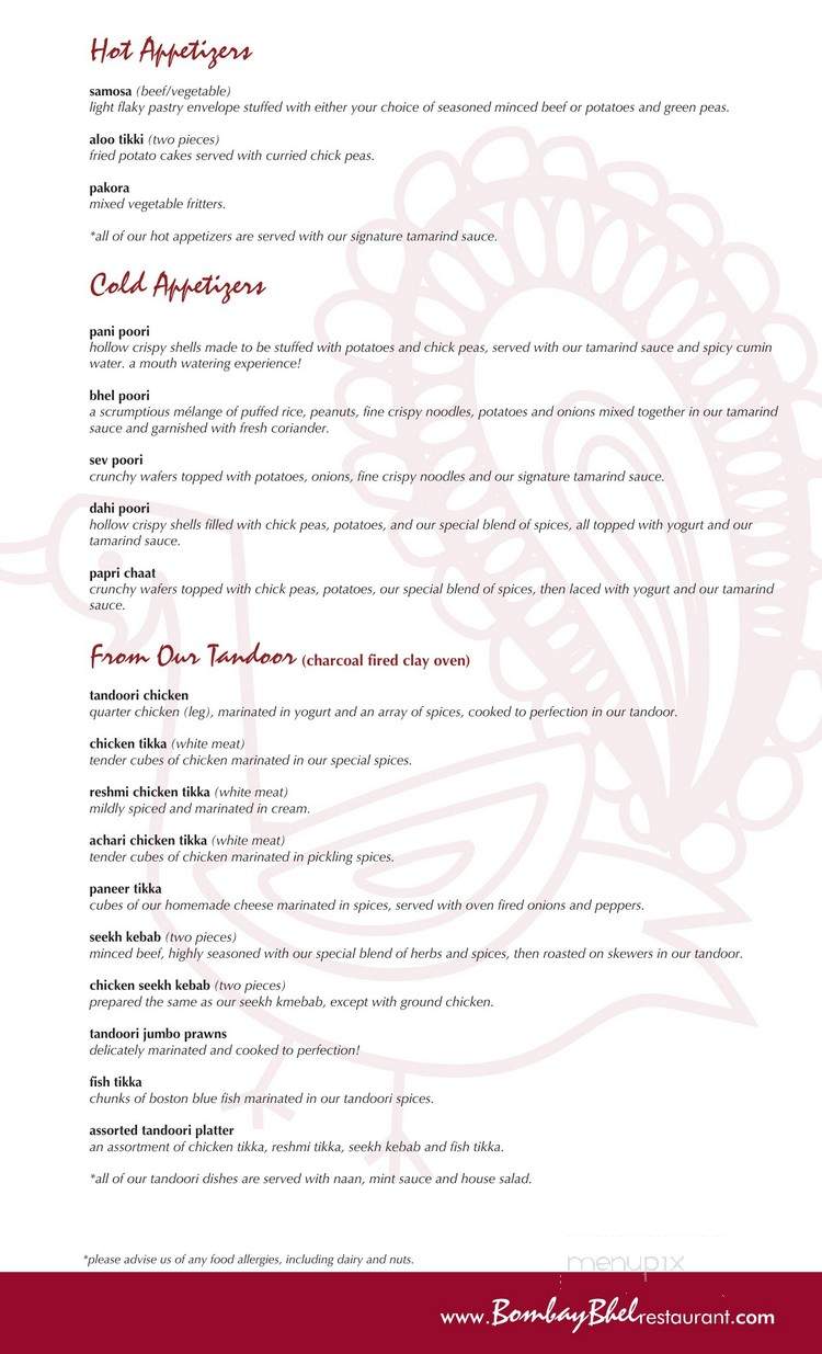 Bombay Bhel - Thornhill, ON menu_pic