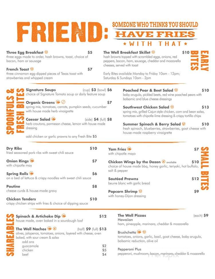 The Well - Maple Ridge, BC menu_pic