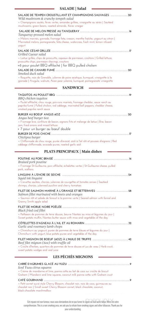 Terrasse Nelligan - Montreal, QC menu_pic