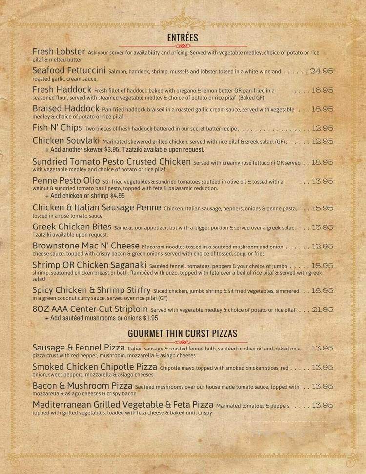 Brownstone Cafe - Antigonish, NS menu_pic