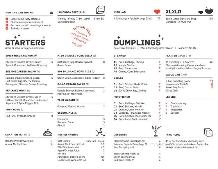 Dumpling Lab - Calgary, AB menu_pic
