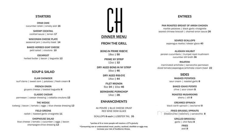 Capitol Chophouse - Madison, WI menu_pic