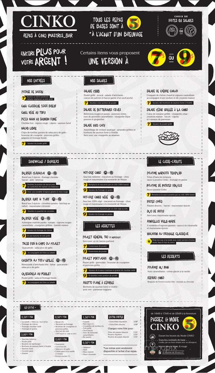 Cinko - Montreal, QC menu_pic