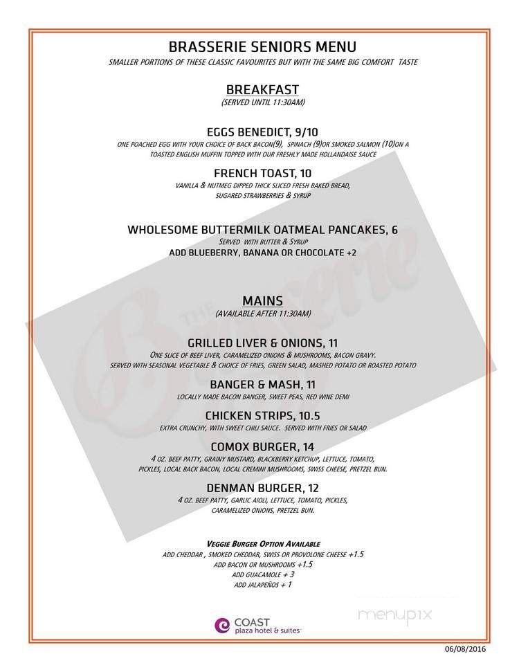 The Brasserie - Vancouver, BC menu_pic