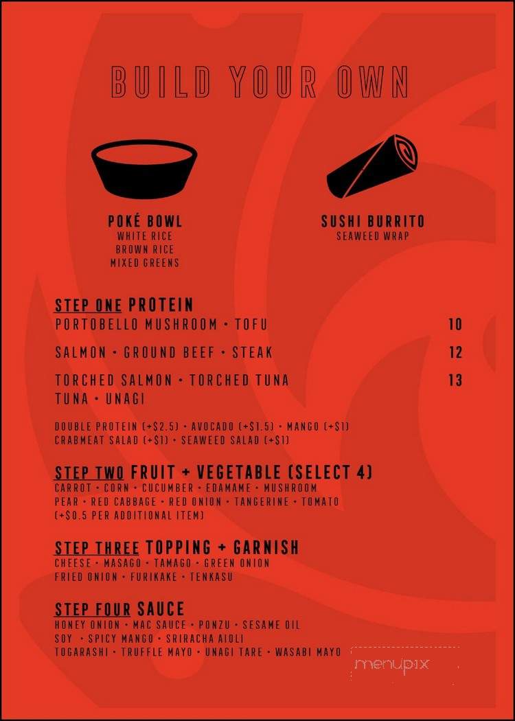 Ono Poke Bar - Toronto, ON menu_pic