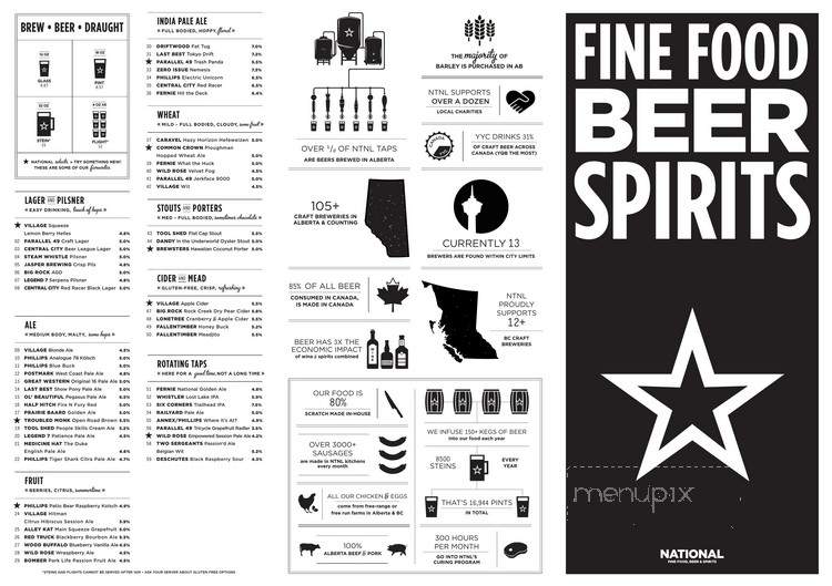 National at Westhills - Calgary, AB menu_pic