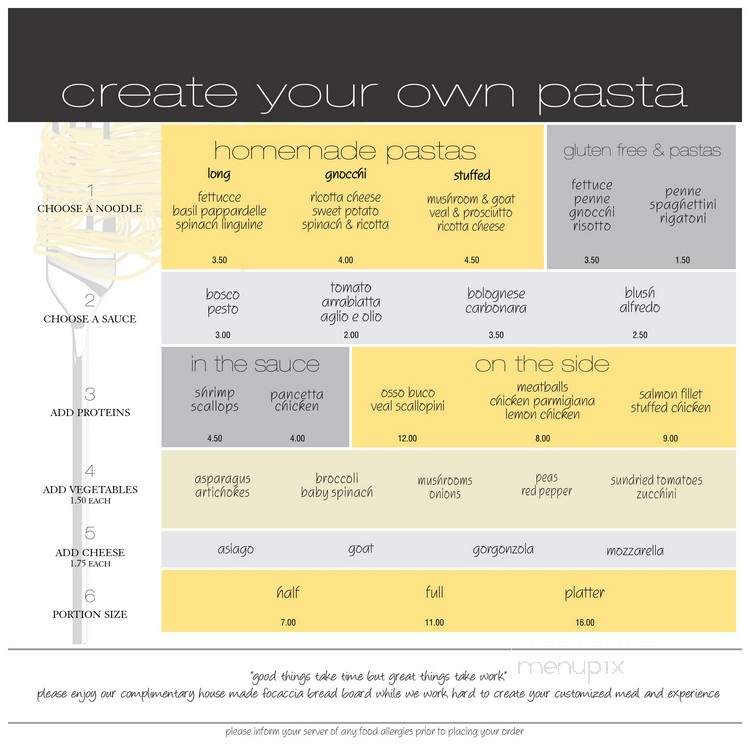 Ciao Pasta Bar - Windsor, ON menu_pic