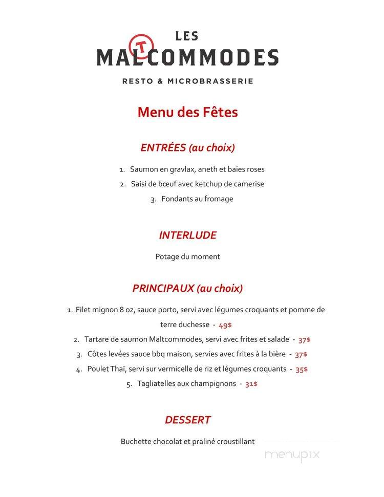 Les Maltcommodes - Quebec City, QC menu_pic