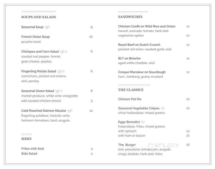 Saving Thyme Patisserie & Bistro - Burlington, ON menu_pic