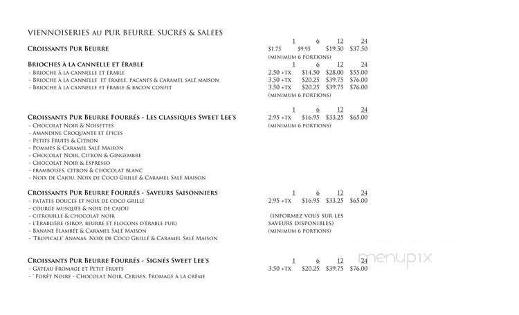 Sweet Lee's - Verdun, QC menu_pic