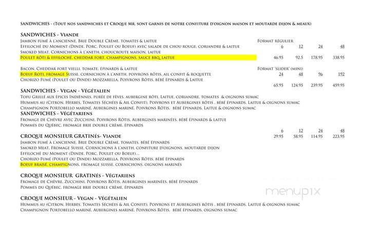 Sweet Lee's - Verdun, QC menu_pic