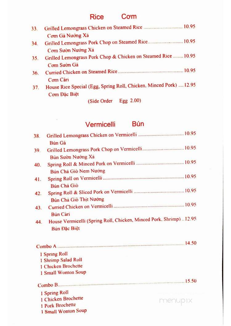 Pho Ever Restaurant - Vancouver, BC menu_pic