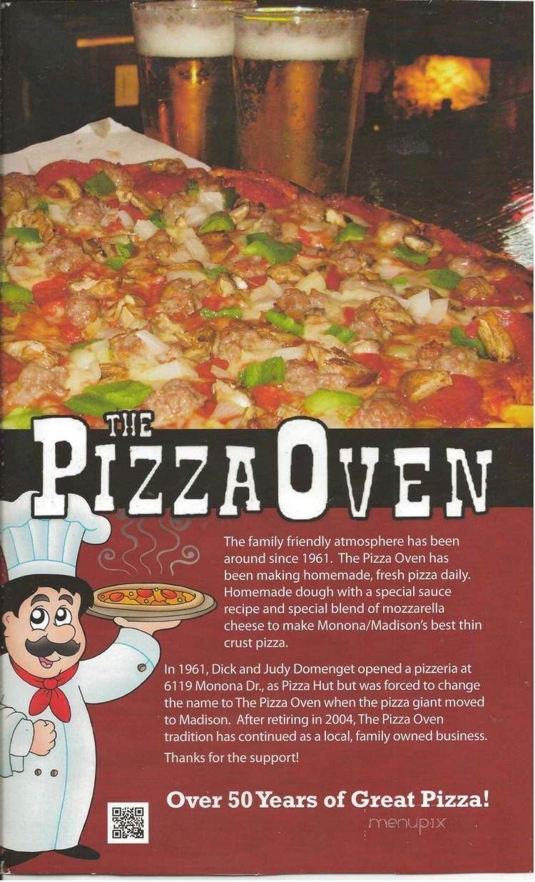 Pizza Oven - Monona, WI menu_pic