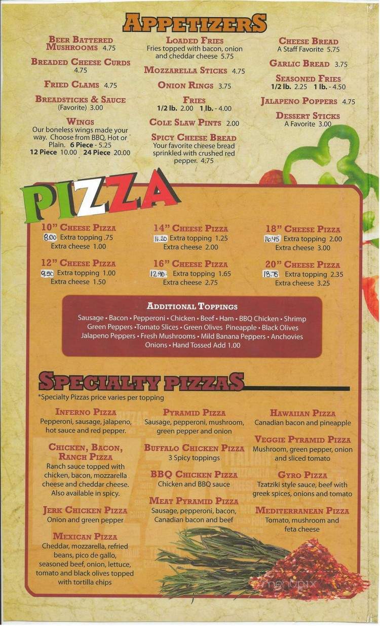 Pizza Oven - Monona, WI menu_pic
