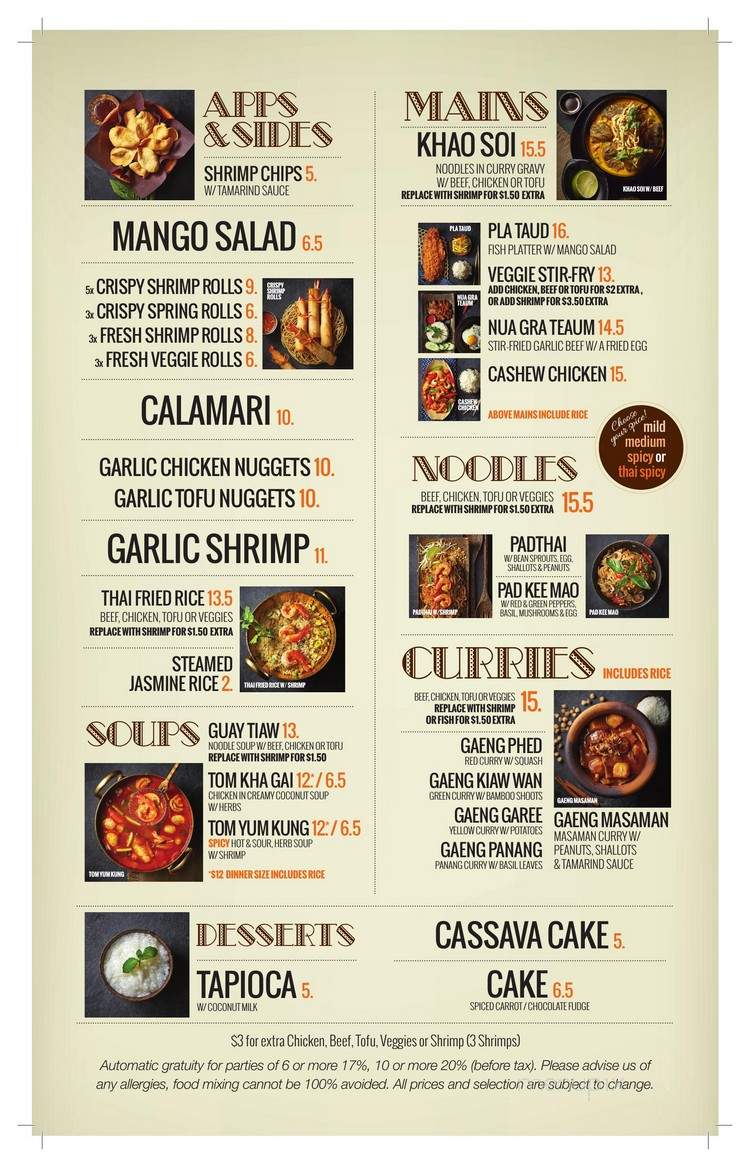 Sukho Thai - Toronto, ON menu_pic