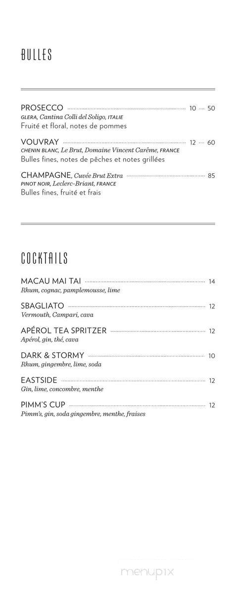 Maison June Rose - Montreal, QC menu_pic