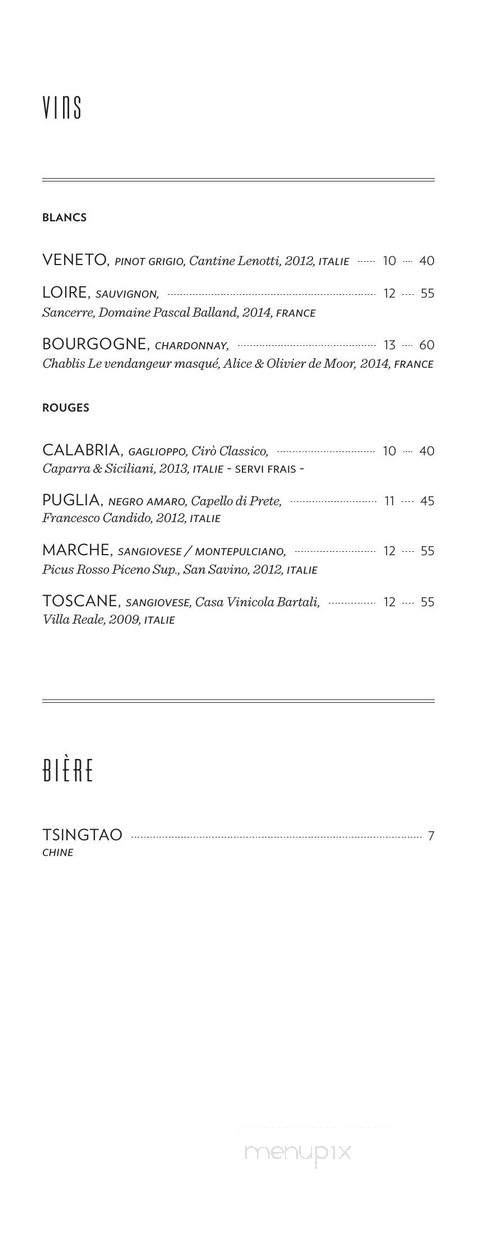 Maison June Rose - Montreal, QC menu_pic