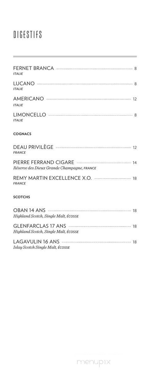 Maison June Rose - Montreal, QC menu_pic