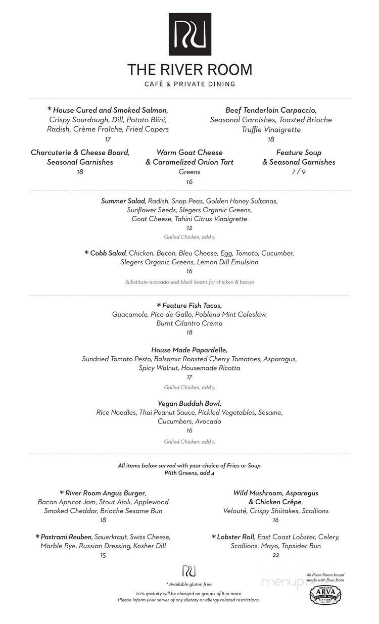 The River Room - London, ON menu_pic