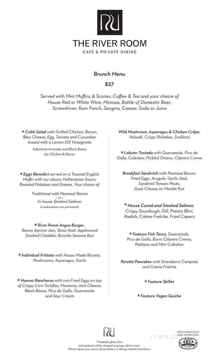 The River Room - London, ON menu_pic