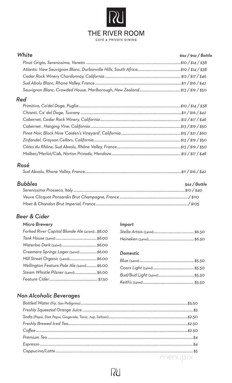 The River Room - London, ON menu_pic