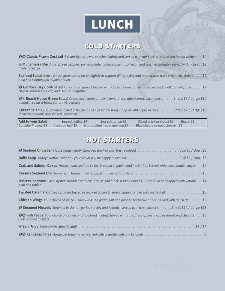 The Beach House - Victoria, BC menu_pic