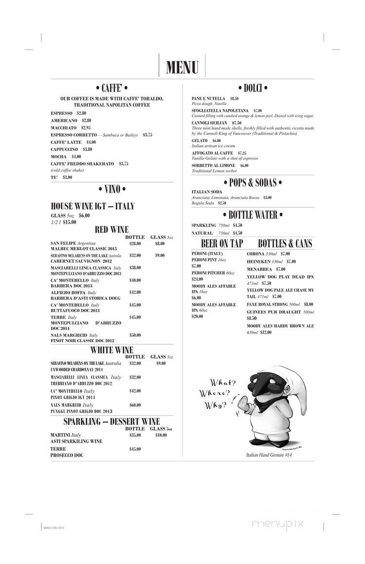 Spacca Napoli - Port Moody, BC menu_pic