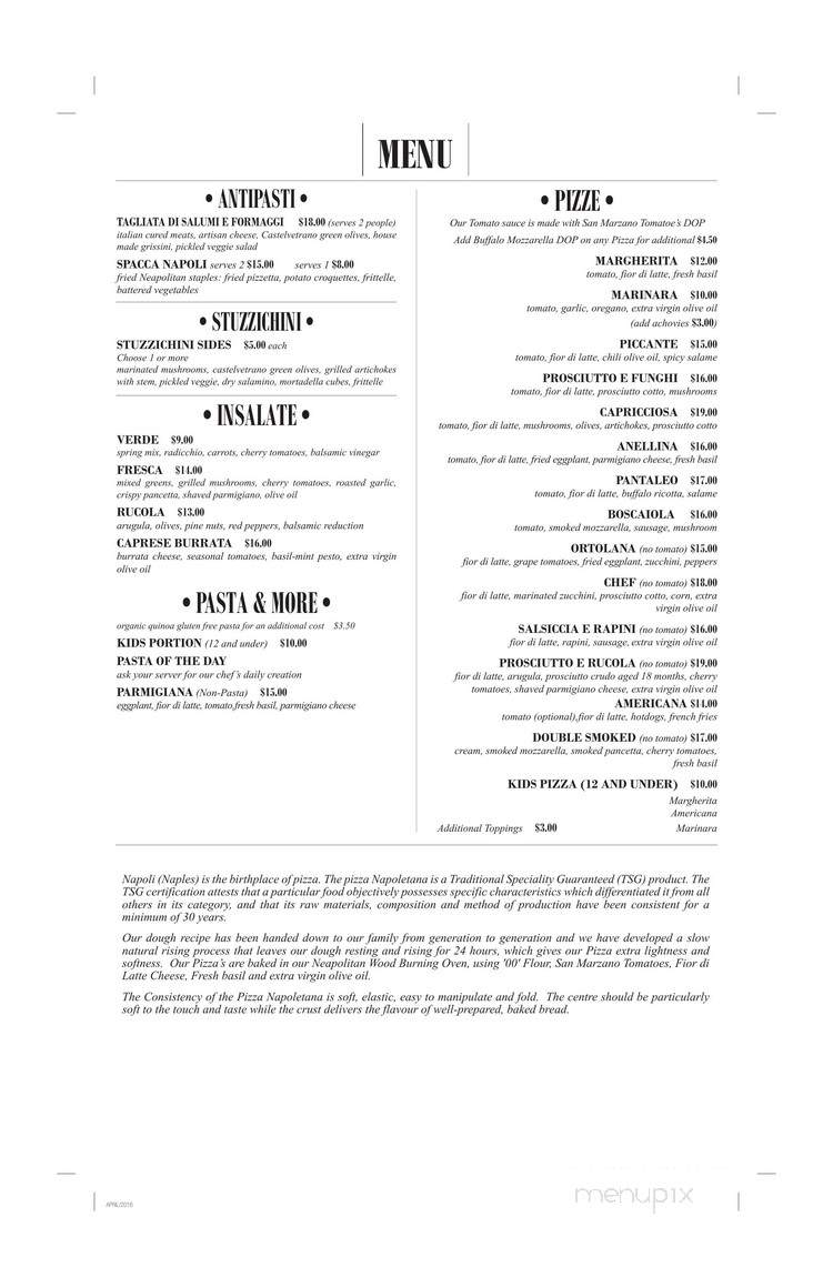 Spacca Napoli - Port Moody, BC menu_pic