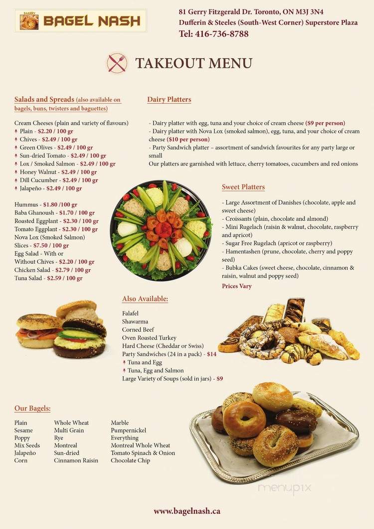 Bagel Nash - Toronto, ON menu_pic
