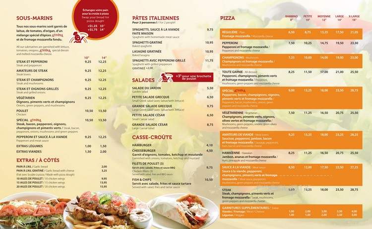 Athena Pizzeria - Pierrefonds, QC menu_pic