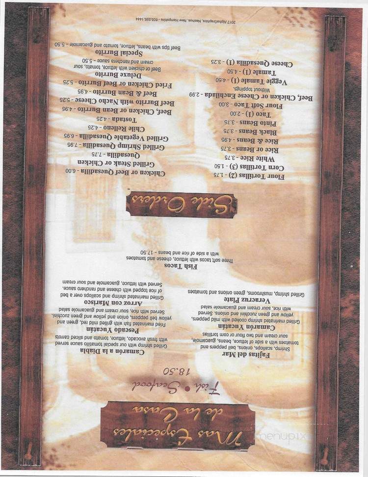 La Carreta - Nashua, NH menu_pic