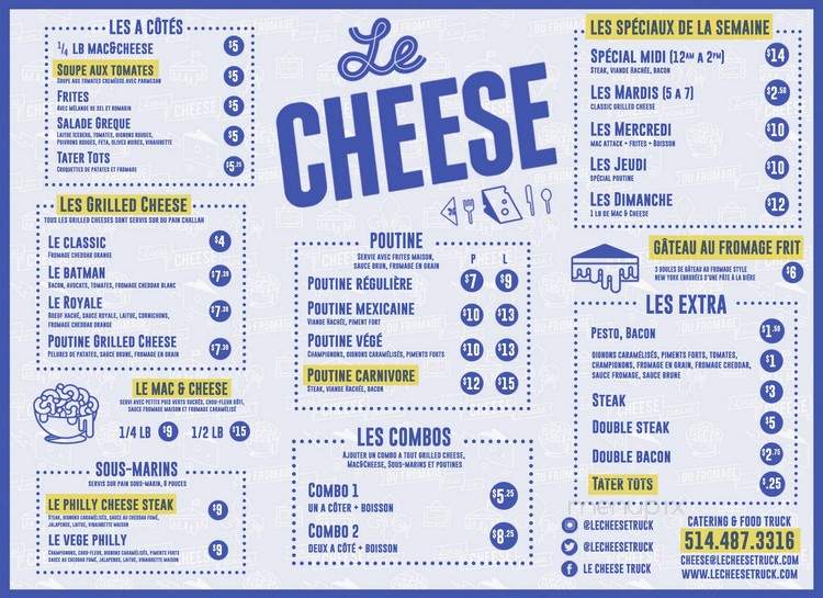 Le Cheese Truck - Montreal, QC menu_pic