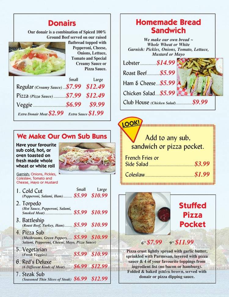 Big Red's - Lunenburg, NS menu_pic