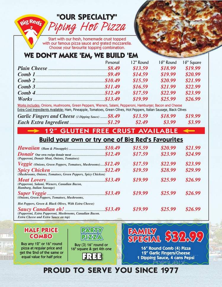 Big Red's - Lunenburg, NS menu_pic